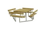 Plus Twist Sitzgruppe Kombimöbel mit 4 Rückenlehnen Kiefer-Fichte druckimprägniert 227 cm