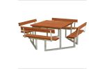 Plus Twist Sitzgruppe Kombimöbel Kiefer-Fichte mit 4 Rückenlehnen teakfarben 227 cm