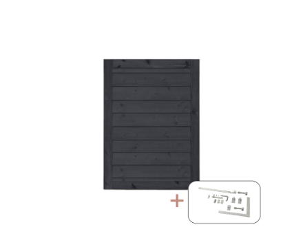 Plus Klink Tor schwarz 100 x 125 cm mit Beschlägen Plus Klink Tor schwarz 100 x 125 cm mit Beschlägen