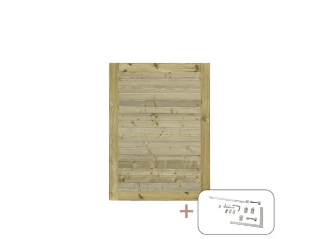 Plus Plank Gartentüre Fichte druckimprägniert 100 x 125 cm mit Beschlägen