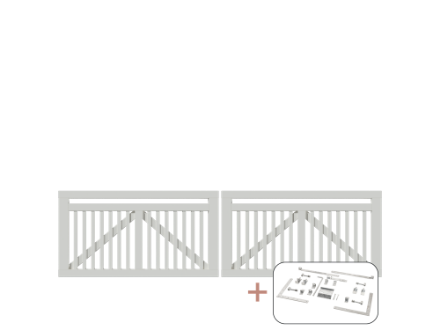 Plus Linea Doppeltor weiss 300 x 80 cm mit Beschlägen Plus Linea Doppeltor weiss 300 x 80 cm mit Beschlägen