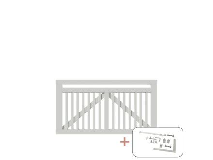 Plus Linea breites Gartentor weiss 150 x 80 cm mit Beschlägen Plus Linea breites Gartentor weiss 150 x 80 cm mit Beschlägen