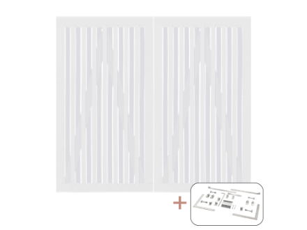 Plus Nagano Sichtschutztüre Doppeltor Kiefer-Fichte weiss 200 × 180 cm mit Beschlägen Plus Nagano Sichtschutztüre Doppeltor Kiefer-Fichte weiss 200 × 180 cm mit Beschlägen