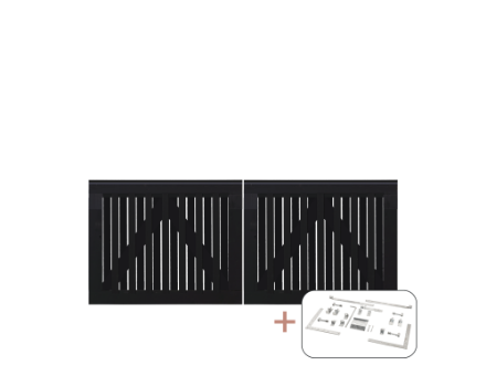 Plus Nagano Gartentor Doppeltor Kiefer-Fichte schwarz 200 × 80 cm mit Beschlägen Plus Nagano Gartentor Doppeltor Kiefer-Fichte schwarz 200 × 80 cm mit Beschlägen