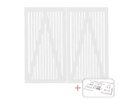 Plus Sendai Sichtschutz Doppeltor Kiefer-Fichte weiss 200 × 180 cm mit Beschlägen