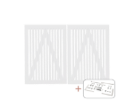 Plus Sendai Doppeltor Kiefer-Fichte weiss 200 × 140 cm mit Beschlägen