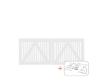 Plus Sendai Doppeltor Kiefer-Fichte weiss 200 × 80 cm mit Beschlägen