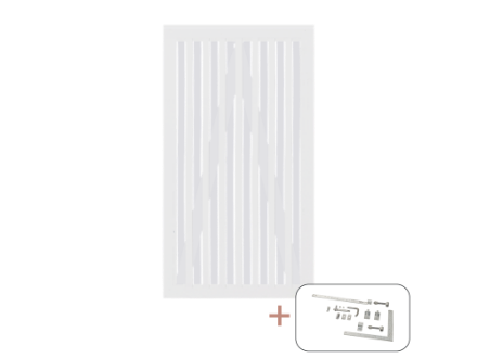 Plus Nagano Sichtschutztüre Einzeltor Kiefer-Fichte weiss 100 × 180 cm mit Beschlägen Plus Nagano Sichtschutztüre Einzeltor Kiefer-Fichte weiss 100 × 180 cm mit Beschlägen