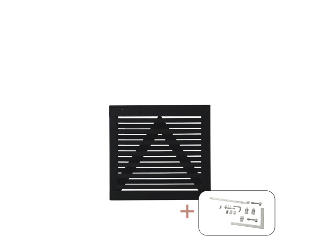 Plus Osaka Gartentüre Kiefer-Fichte schwarz 100 x 93 cm mit Beschlägen