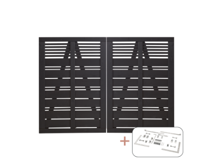 Plus Silence Gartentor Doppeltor schwarz grundiert 200 x 140 cm mit Beschlägen Plus Silence Gartentor Doppeltor schwarz grundiert 200 x 140 cm mit Beschlägen