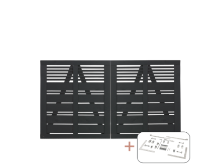 Plus Silence Gartentor Doppeltor schwarz grundiert 200 x 110 cm	mit Beschlägen Plus Silence Gartentor Doppeltor schwarz grundiert 200 x 110 cm	mit Beschlägen