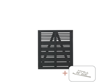 Plus Silence Einzeltor schwarz grundiert 100 x 110 cm mit Beschlägen Plus Silence Einzeltor schwarz grundiert 100 x 110 cm mit Beschlägen