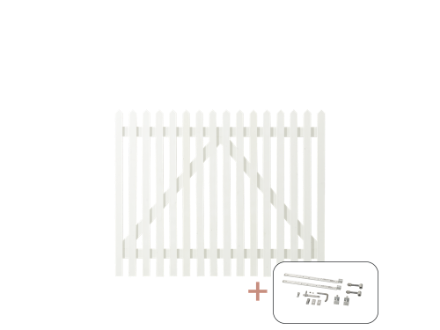 Plus Skagen Lux breites Einzeltor weiss grundiert 150 x 120 cm mit Beschlägen Plus Skagen Lux breites Einzeltor weiss grundiert 150 x 120 cm mit Beschlägen