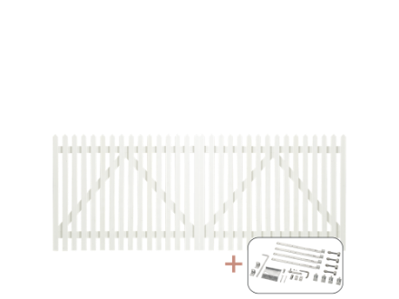 Plus Skagen Lux Doppeltor Einfahrtstor weiss grundiert 300 x 120 cm mit Beschlägen Plus Skagen Lux Doppeltor Einfahrtstor weiss grundiert 300 x 120 cm mit Beschlägen