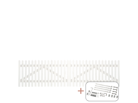 Plus Skagen Lux Doppeltor Einfahrtstor weiss grundiert 300 x 80 cm mit Beschlägen Plus Skagen Lux Doppeltor Einfahrtstor weiss grundiert 300 x 80 cm mit Beschlägen