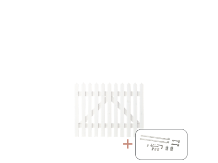 Plus Skagen Lux Einzeltor Gartentor weiss grundiert 100 x 80 cm mit Beschlägen Plus Skagen Lux Einzeltor Gartentor weiss grundiert 100 x 80 cm mit Beschlägen