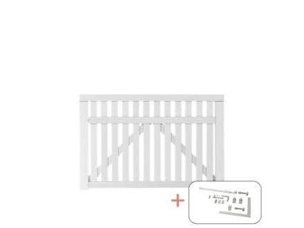 Plus Country breites Einzeltor weiss grundiert 150 x 98 cm mit Beschlägen Plus Country breites Einzeltor weiss grundiert 150 x 98 cm mit Beschlägen