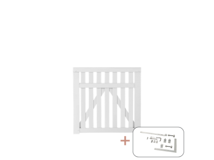 Plus Country Einzeltor Gartenor weiss grundiert 100 x 98 cm mit Beschlägen Plus Country Einzeltor Gartenor weiss grundiert 100 x 98 cm mit Beschlägen