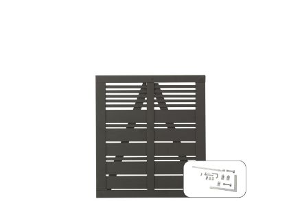 Plus Silence Einzeltor umbragrau 100 x 110 cm mit Beschlägen Plus Silence Einzeltor umbragrau 100 x 110 cm mit Beschlägen