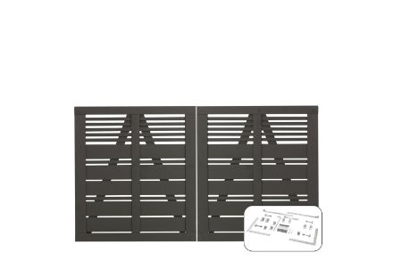 Plus Silence Gartentor Doppeltor umbragrau 200 x 110 cm mit Beschlägen Plus Silence Gartentor Doppeltor umbragrau 200 x 110 cm mit Beschlägen