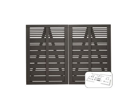 Plus Silence Gartentor Doppeltor umbragrau 200 x 140 cm mit Beschlägen Plus Silence Gartentor Doppeltor umbragrau 200 x 140 cm mit Beschlägen