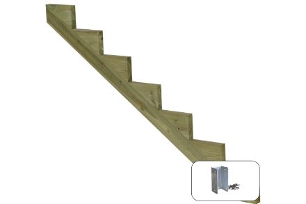Plus Treppenwange 7-stufig Kiefer 175 x 119 cm mit Beschlag Plus Treppenwange 7-stufig Kiefer 175 x 119 cm mit Beschlag