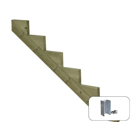 Plus Treppenwange 6-stufig Kiefer 150 x 102 cm mit Beschlag Plus Treppenwange 6-stufig Kiefer 150 x 102 cm mit Beschlag
