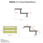 Plus Stahl Treppenwange 2-stufig 53 x 34 cm mit Beschlag Abmessungen