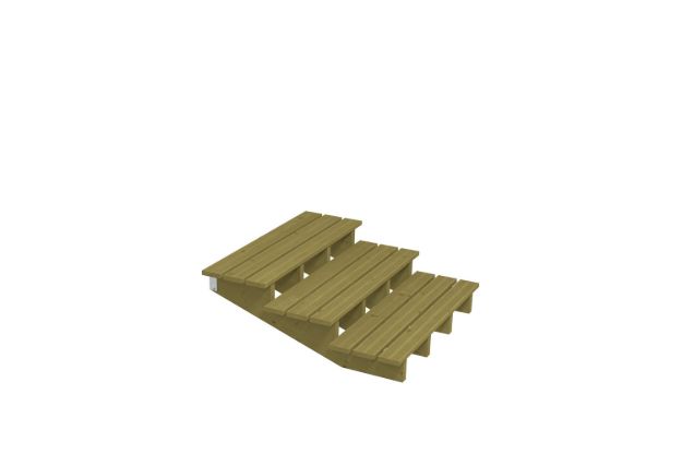 Plus Aussentreppe druckimprägniert 3-stufig Gartentreppe 19 Grad - 120 x 118 x 42 cm
