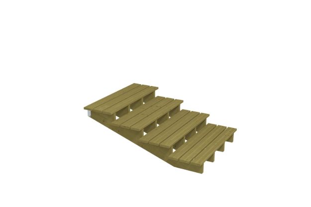 Plus Aussentreppe druckimprägniert 4-stufig Gartentreppe 19 Grad - 120 x 157 x 55 cm