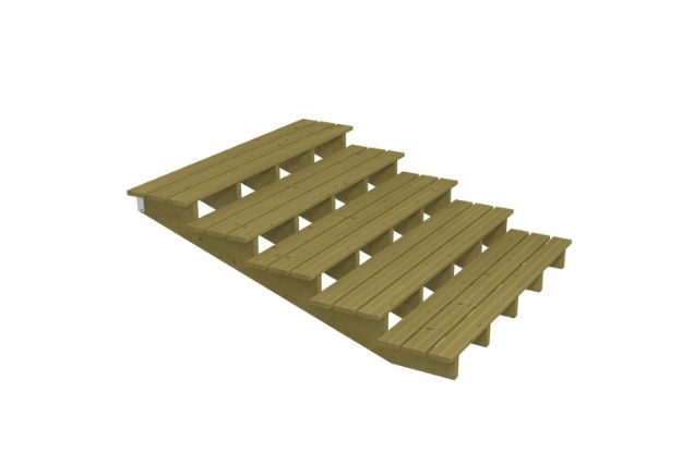 Plus Aussentreppe druckimprägniert 5-stufig Gartentreppe 19 Grad - 180 x 196 x 68 cm