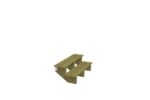 Plus Aussentreppe druckimprägniert 2-stufig Terrassentreppe 34 Grad - 120 x 51 x 37 cm