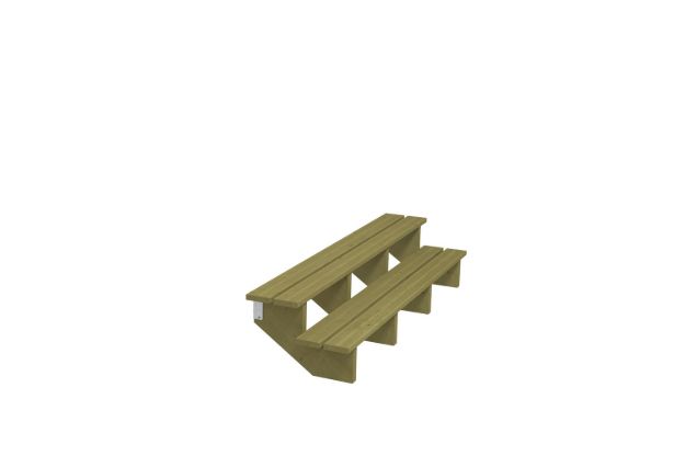 Plus Aussentreppe druckimprägniert 2-stufig Terrassentreppe 34 Grad - 180 x 51 x 37 cm