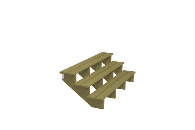 Plus Aussentreppe druckimprägniert 3-stufig Terrassentreppe 34 Grad - 180 x 76 x 54 cm
