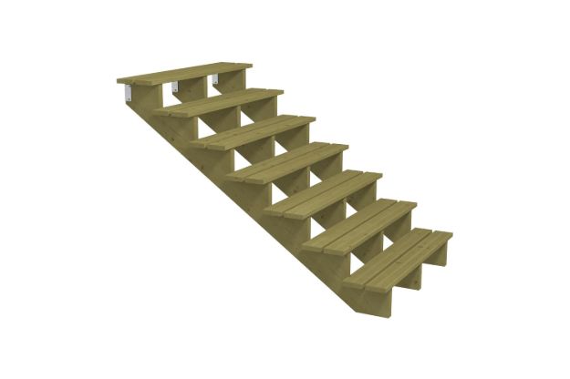 Plus Aussentreppe druckimprägniert 7-stufig Terrassentreppe 34 Grad - 120 x 176 x 122 cm