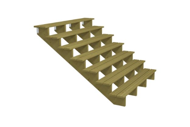 Plus Aussentreppe druckimprägniert 7-stufig Terrassentreppe 34 Grad - 180 x 176 x 122 cm