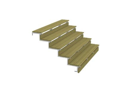 aussentreppe-fuenf-stufig-stahlwange-180-cm 5-stufige Außentreppe in einer Breite von 180 cm mit verzinktem Stahl für erhöhte Langlebigkeit.