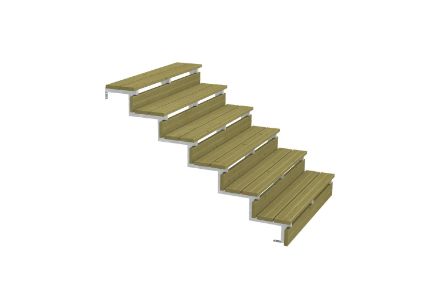 aussentreppe-sechs-stufig-stahlwange-120-cm 6-stufige Außentreppe in einer Breite von 120 cm mit verzinktem Stahl für erhöhte Langlebigkeit.
