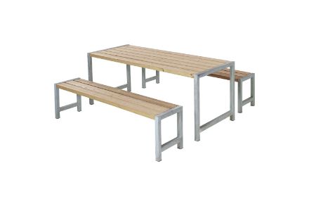 Plus Plankengarnitur 186 cm mit Tisch und 2 Bänken ThermoWood Plus Plankengarnitur 186 cm mit Tisch und 2 Bänken ThermoWood
