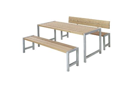 Plus Plankengarnitur 186 cm mit Tisch, 2 Bänken und 1 Rückenlehne ThermoWood Plus Plankengarnitur 186 cm mit Tisch, 2 Bänken und 1 Rückenlehne ThermoWood