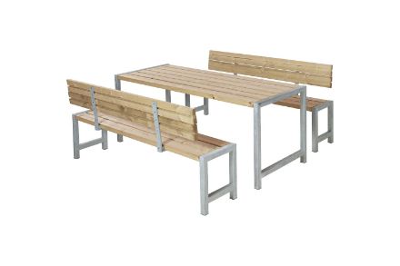 Plus Plankengarnitur 186 cm mit Tisch, 2 Bänken und Rückenlehnen ThermoWood Plus Plankengarnitur 186 cm mit Tisch, 2 Bänken und Rückenlehnen ThermoWood