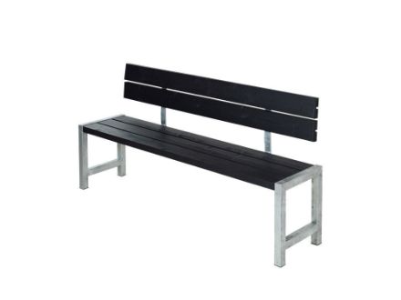 Plus Plankenbank mit Rückenlehne 176 cm schwarz Plus Plankenbank mit Rückenlehne 176 cm schwarz