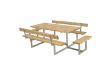 Plus Basic Picknicktisch mit 2 Anbausätzen und 2 Rückenlehnen Thermowood 260 x184 cm