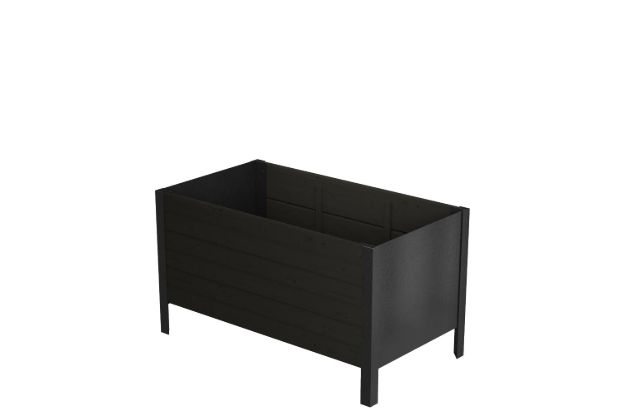 Plus Pflanzkasten Blumenkasten Classic Stahl-Kiefer-Fichte schwarz 83 cm