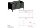 Plus Pflanzkasten Blumenkasten Classic Stahl-Kiefer-Fichte schwarz 83 cm
