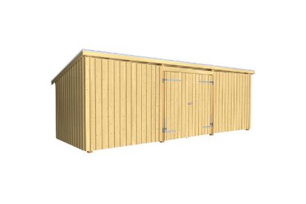 Plus Gartengebäude Nordic Multihaus geschlossen Doppeltor mittig 635 x 248 cm mit Dachpappe und Aluleisten Plus Gartengebäude Nordic Multihaus geschlossen Doppeltor mittig 635 x 248 cm mit Dachpappe und Aluleisten