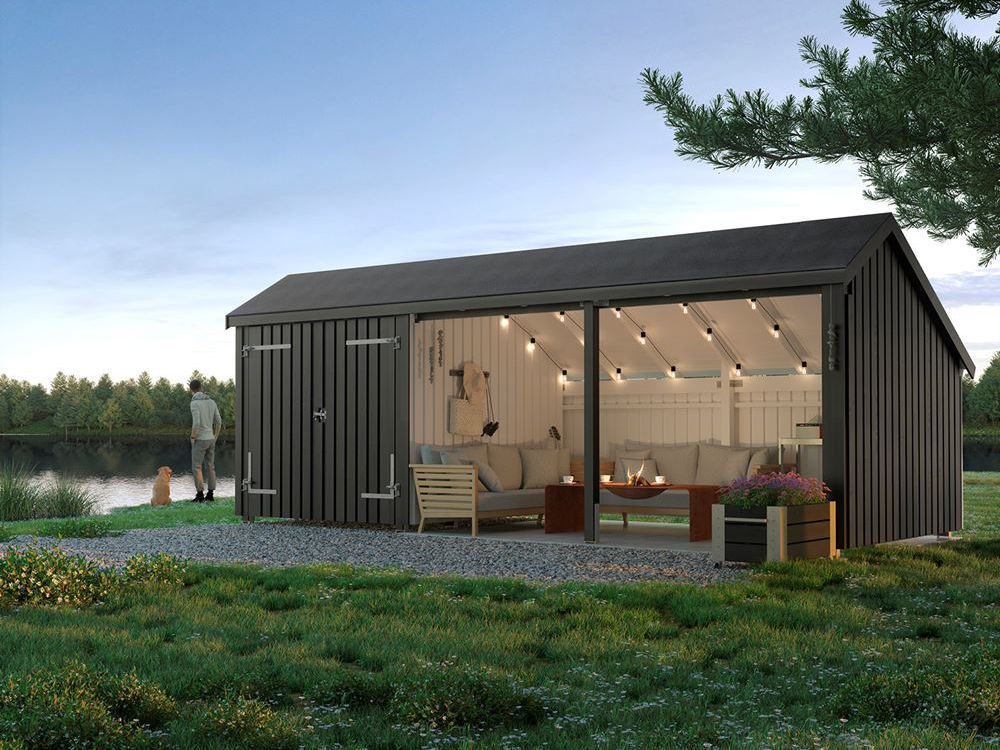 Plus Gartengebäude Nordic Multihaus geschlossen Doppeltor mittig 635 x ...