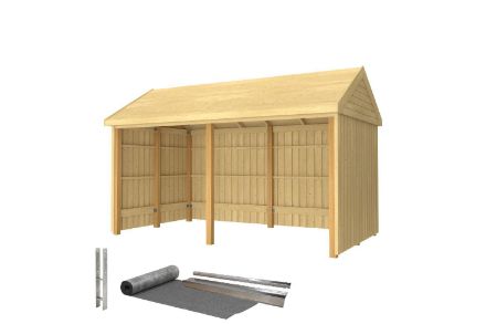 Plus Gartengebäude Classic Multihaus offen 423 x 234 cm - Dachpappe, Aluleisten und Bodenanker Plus Gartengebäude Classic Multihaus offen 423 x 234 cm - Dachpappe, Aluleisten und Bodenanker