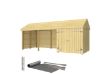 Plus Gartengebäude Classic Multihaus offen mit Doppeltor 626 x 234 cm - Dachpappe, Aluleisten und Bodenanker
