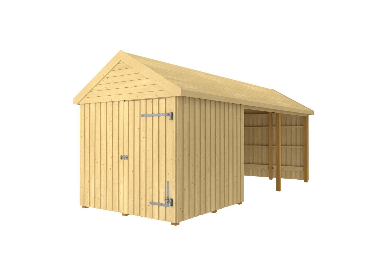 Offenes Gartenhaus mit Einzeltür kaufen | 625 x 234 cm | plus-garten